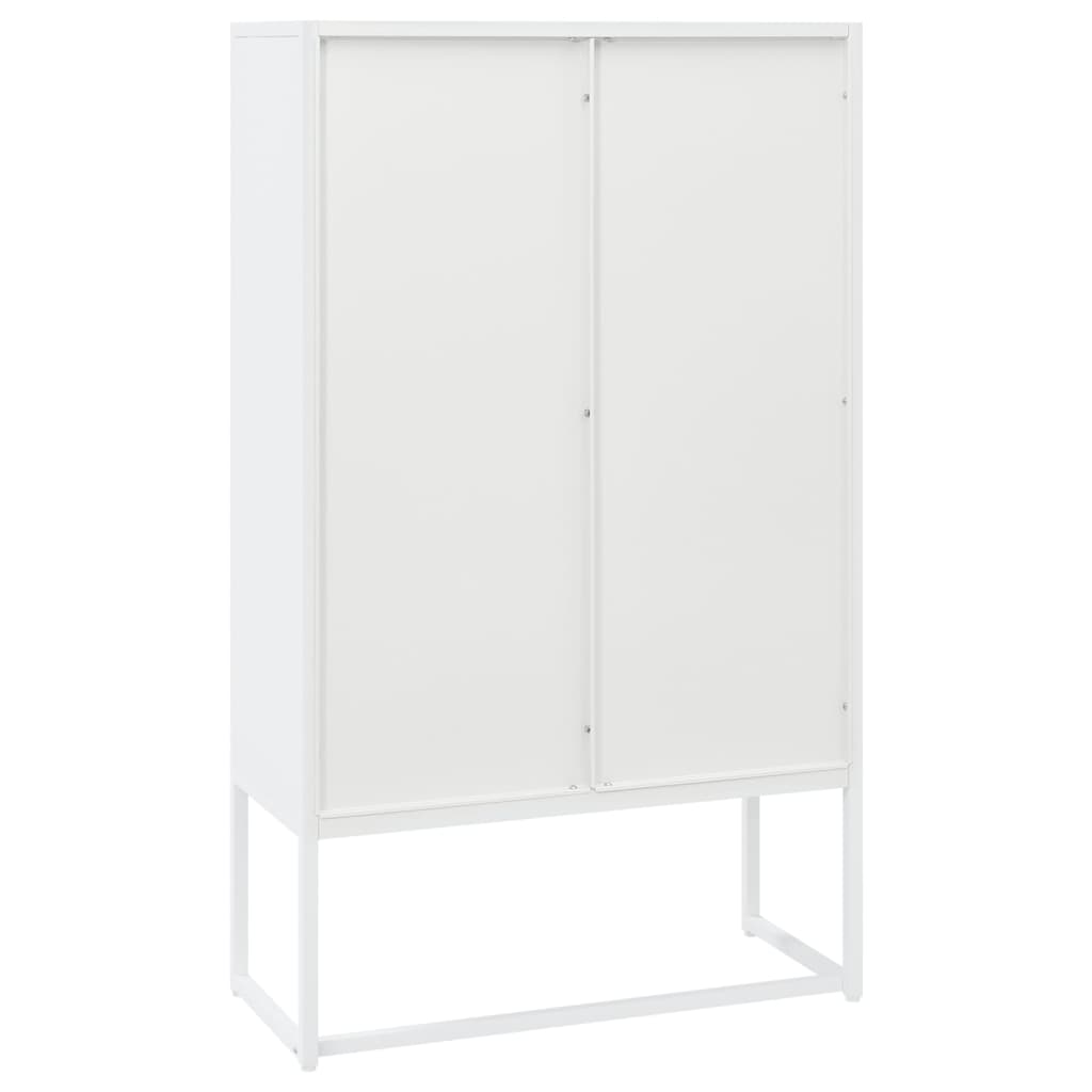 Credenza Alta Bianca 80x35x135 cm in Acciaio | homemem39