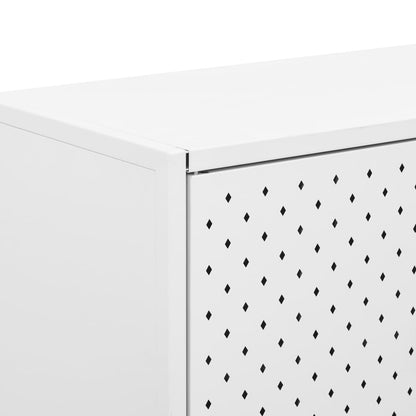Credenza Alta Bianca 80x35x135 cm in Acciaio | homemem39