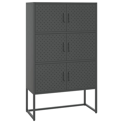 Credenza Alta Antracite 80x35x135 cm in Acciaio | homemem39