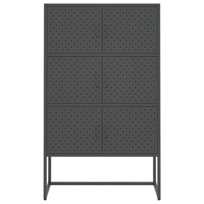 Credenza Alta Antracite 80x35x135 cm in Acciaio | homemem39