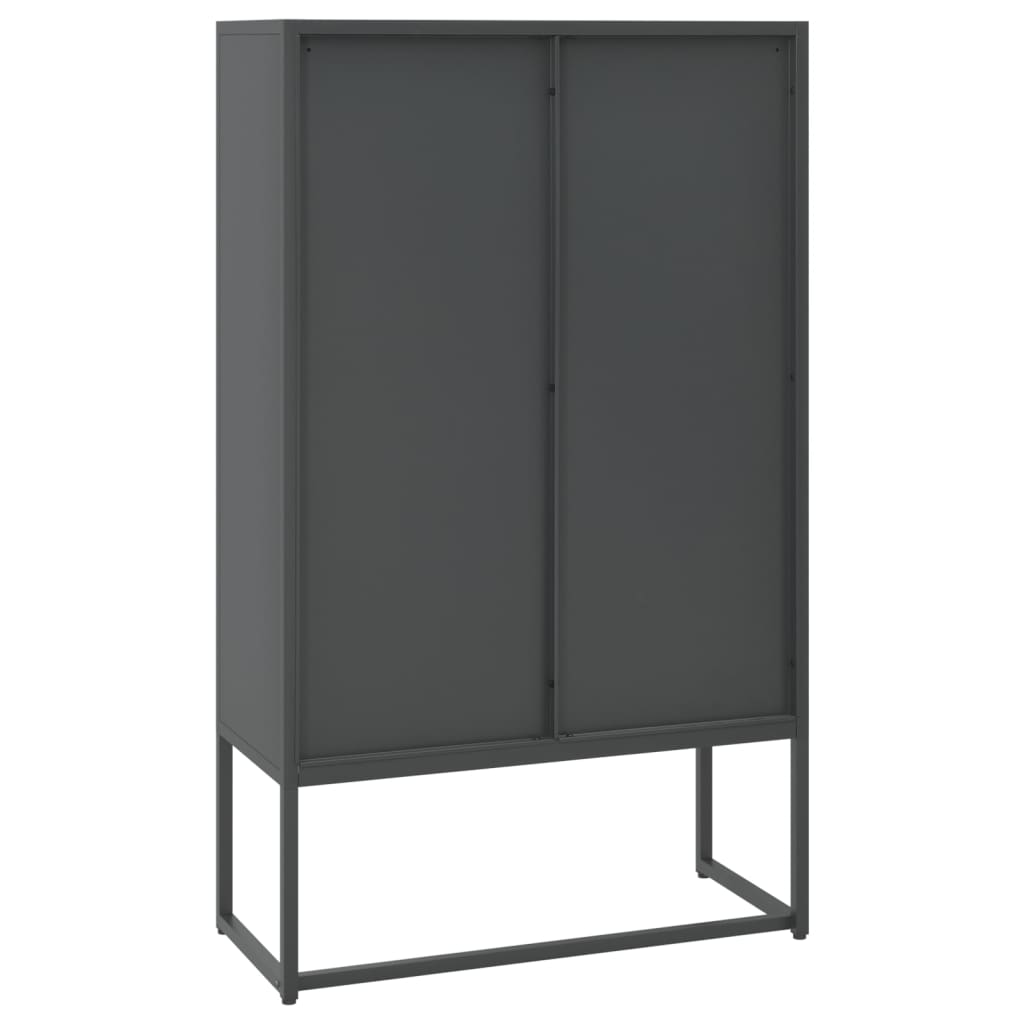 Credenza Alta Antracite 80x35x135 cm in Acciaio | homemem39