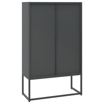 Credenza Alta Antracite 80x35x135 cm in Acciaio | homemem39