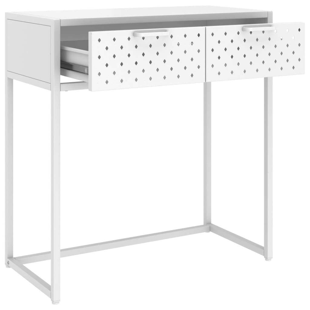 Tavolo Consolle Bianco 72x35x75 cm in Acciaio | homemem39