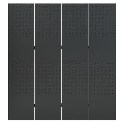 Paravento a 4 Pannelli Antracite 160x180 cm in Acciaio | homemem39