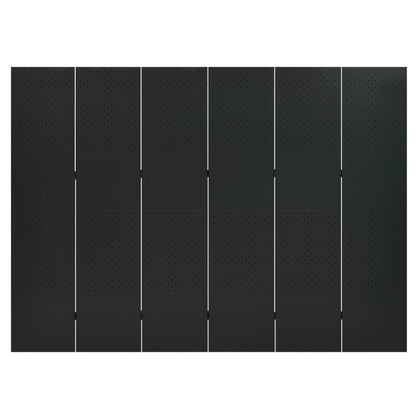 Paravento a 6 Pannelli Nero 240x180 cm in Acciaio | homemem39