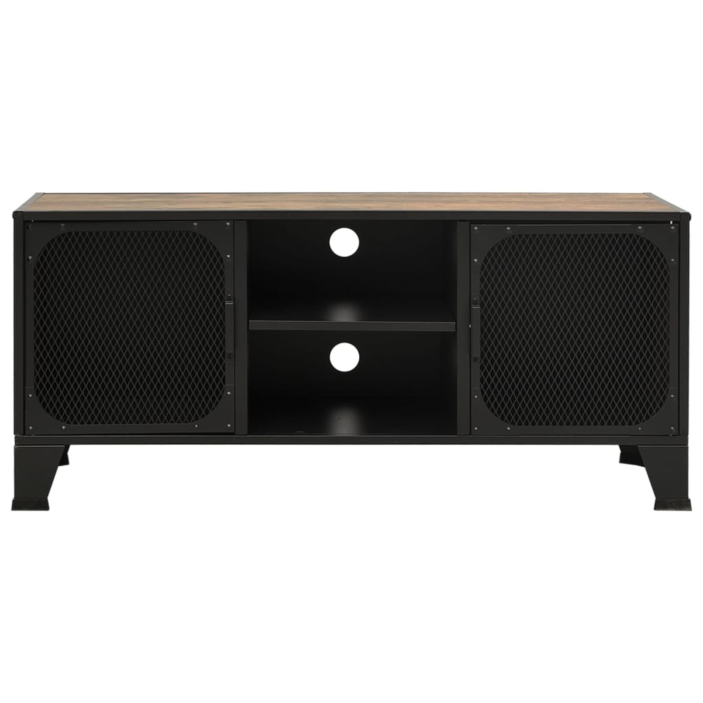 Mobile Porta TV Marrone Rustico 105x36x47 cm in Metallo e MDF - homemem39