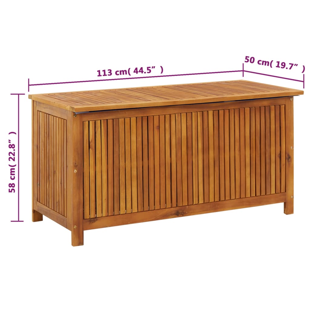 Contenitore da Giardino 113x50x58cm in Legno Massello di Acacia - homemem39