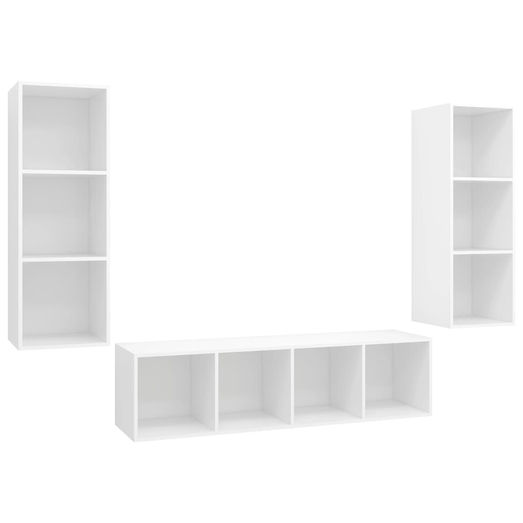 Set Mobile TV 3 pz Bianco in Truciolato - homemem39