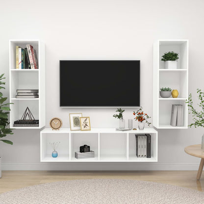 Set Mobile TV 3 pz Bianco in Truciolato - homemem39