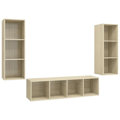 Set Porta TV 3 pz Rovere Sonoma in Truciolato - homemem39