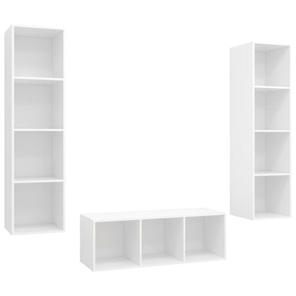 Set Mobile TV 3 pz Bianco in Truciolato - homemem39