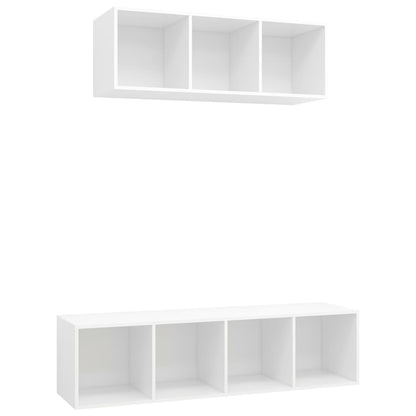 Set Mobile TV 2 pz Bianco in Truciolato - homemem39