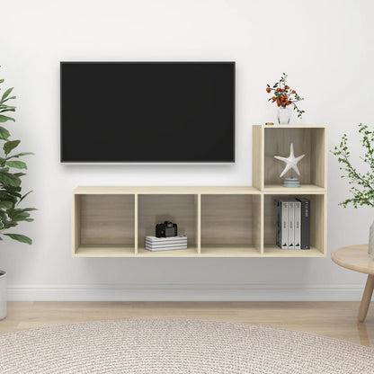 Set Porta TV 2 pz Rovere Sonoma in Truciolato - homemem39