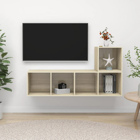 Set Porta TV 2 pz Rovere Sonoma in Truciolato - homemem39