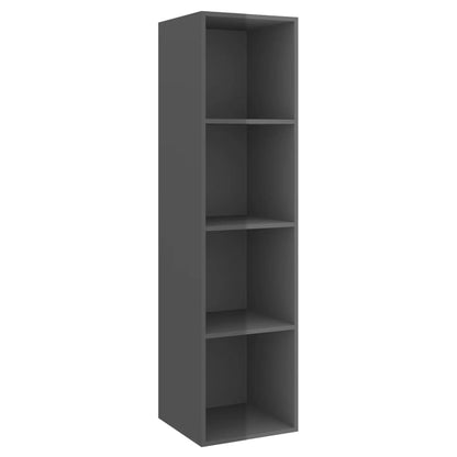 Set Mobile TV 4 pz Grigio Lucido in Truciolato - homemem39