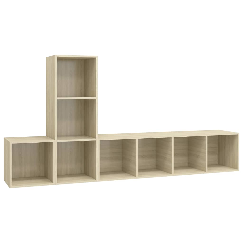 Set Porta TV 3 pz Rovere Sonoma in Truciolato - homemem39