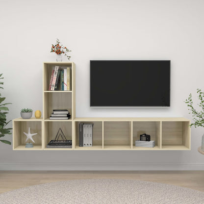 Set Porta TV 3 pz Rovere Sonoma in Truciolato - homemem39