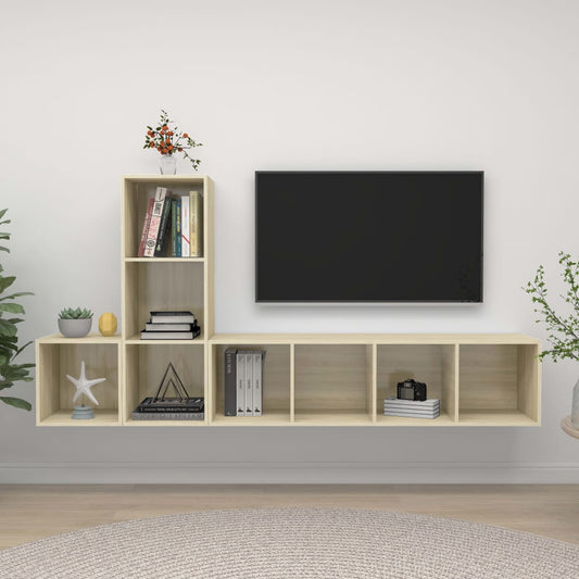 Set Porta TV 3 pz Rovere Sonoma in Truciolato - homemem39