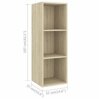 Mobile TV a Parete 4 pz Rovere Sonoma in Legno Multistrato