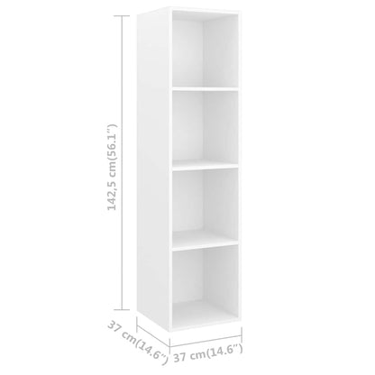 Mobili TV a Parete 4 pz Bianco in Legno Multistrato