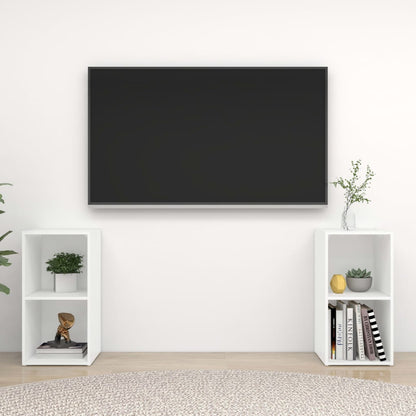 Mobili Porta TV 2 pz Bianco 72x35x36,5 cm in Legno Multistrato - homemem39