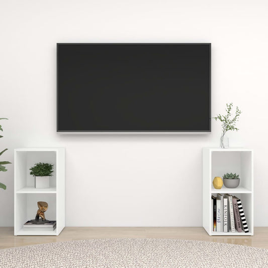 Mobili Porta TV 2 pz Bianco 72x35x36,5 cm in Legno Multistrato - homemem39