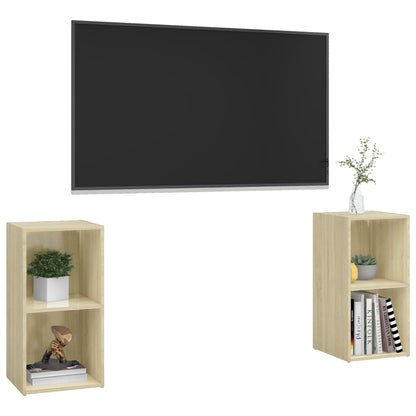 Mobili TV 2 pz Rovere Sonoma 72x35x36,5 cm in Legno Multistrato - homemem39