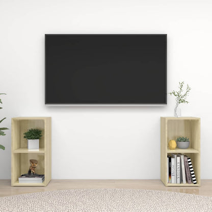 Mobili TV 2 pz Rovere Sonoma 72x35x36,5 cm in Legno Multistrato