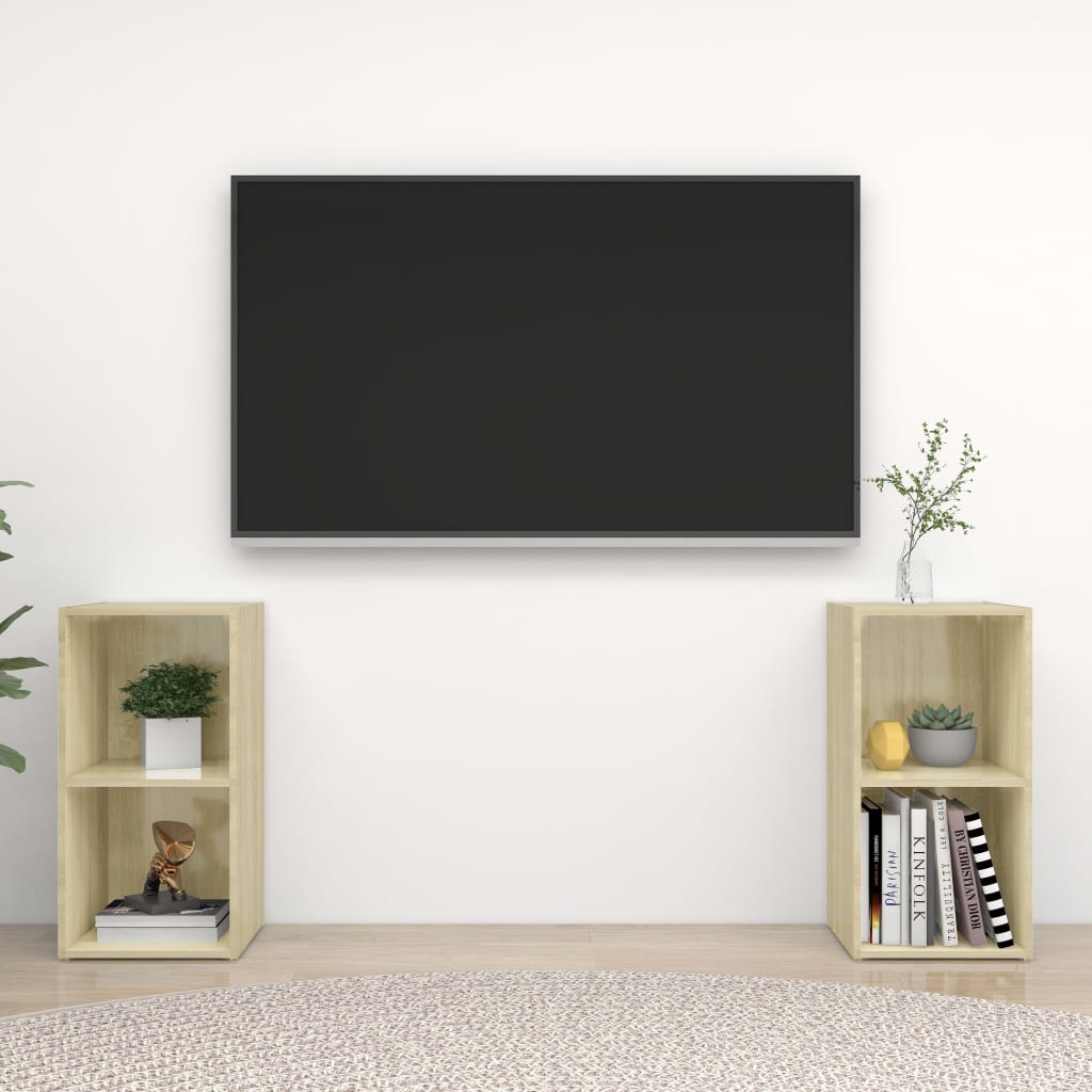 Mobili TV 2 pz Rovere Sonoma 72x35x36,5 cm in Legno Multistrato - homemem39