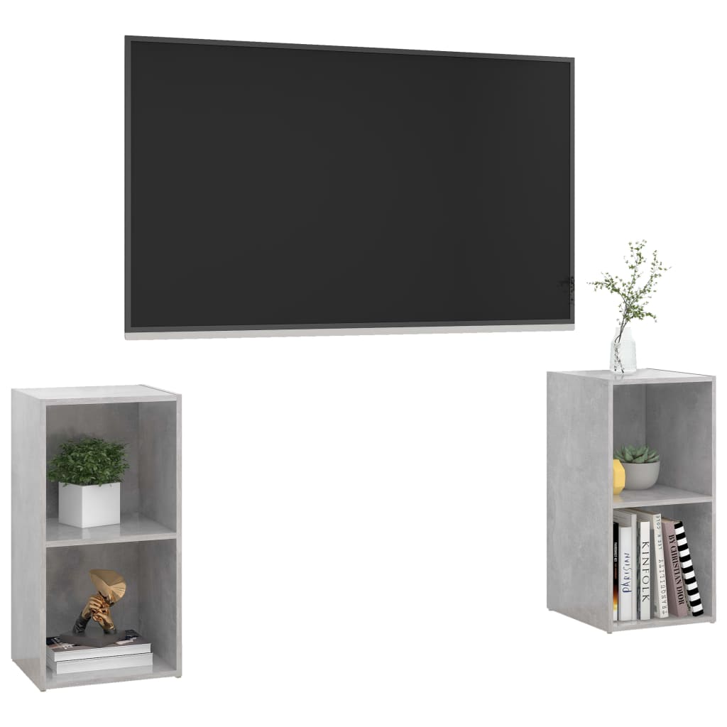 Mobili TV 2 pz Grigio Cemento 72x35x36,5cm in Legno Multistrato - homemem39