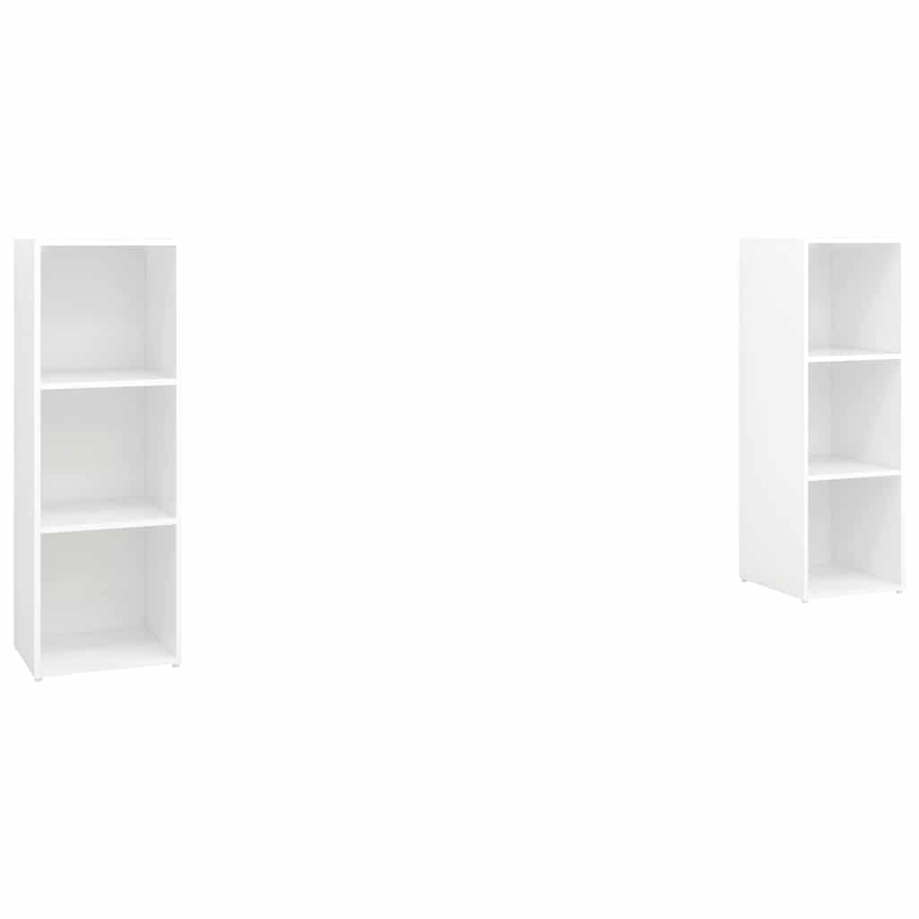 Mobili TV 2 pz Bianchi 107x35x37 cm in Legno Multistrato