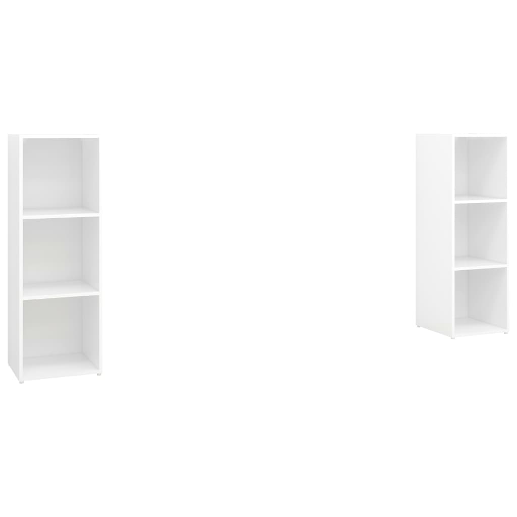 Mobili TV 2 pz Bianchi 107x35x37 cm in Legno Multistrato - homemem39