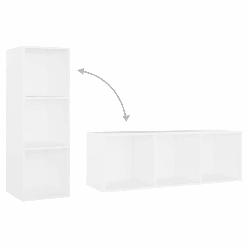 Mobili TV 2 pz Bianchi 107x35x37 cm in Legno Multistrato