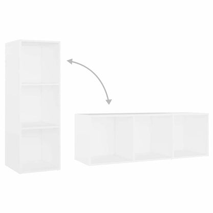 Mobili TV 2 pz Bianchi 107x35x37 cm in Legno Multistrato