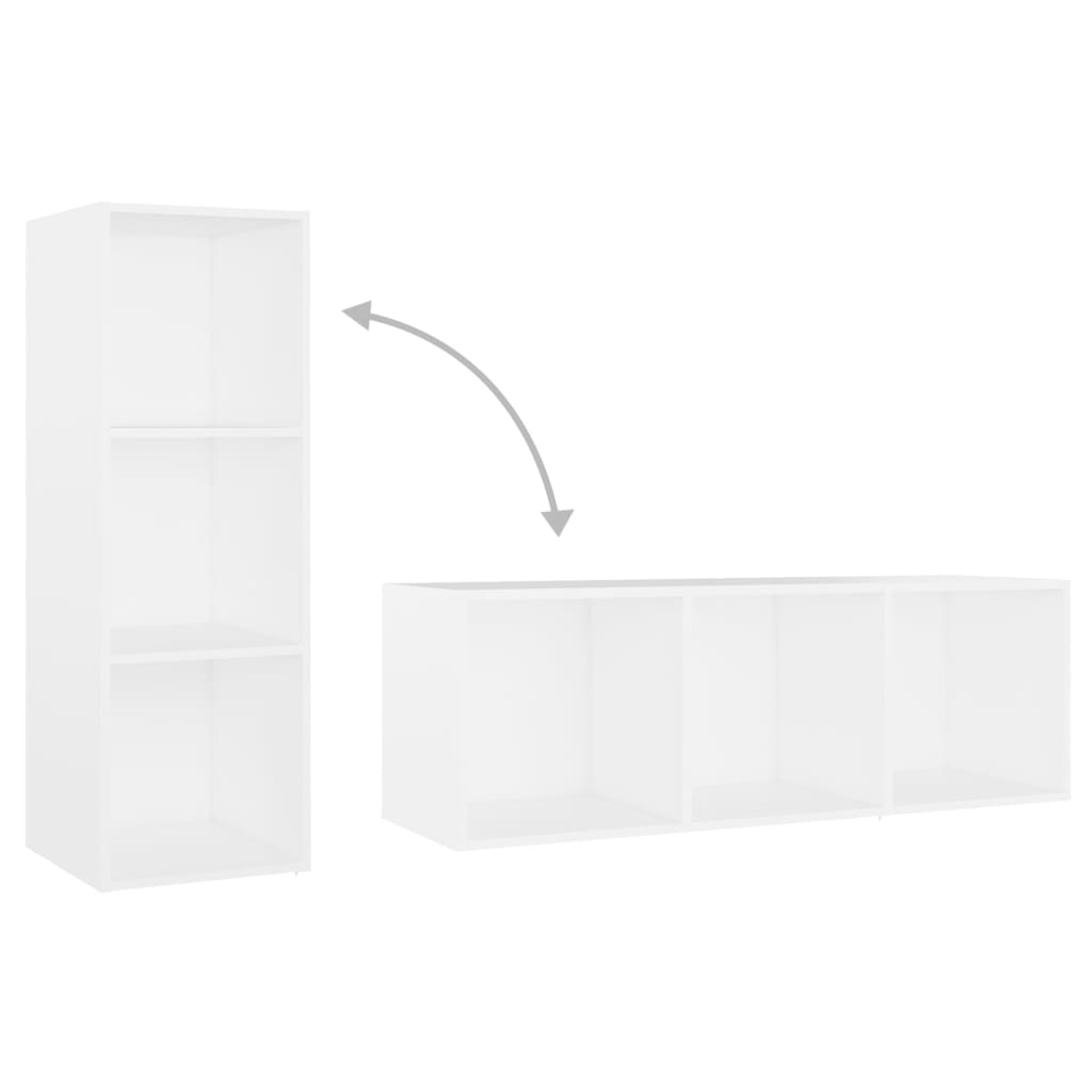 Mobili TV 2 pz Bianchi 107x35x37 cm in Legno Multistrato - homemem39
