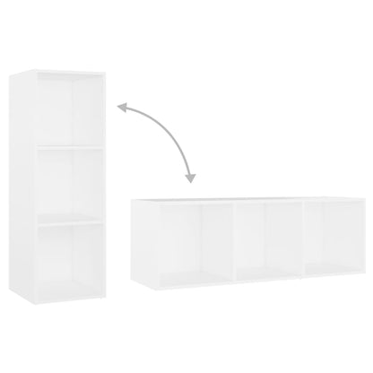 Mobili TV 2 pz Bianchi 107x35x37 cm in Legno Multistrato - homemem39