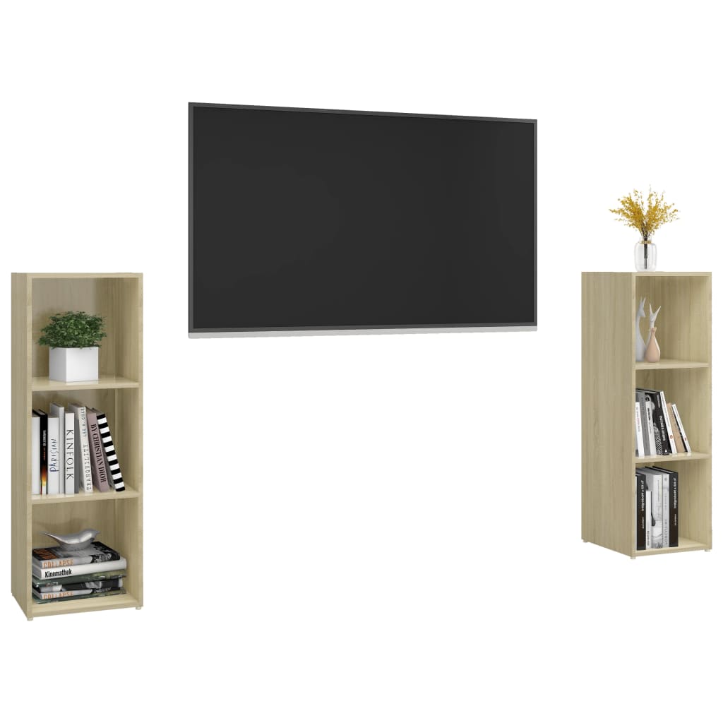 Mobili TV 2 pz Rovere Sonoma 107x35x37 cm in Legno Multistrato - homemem39