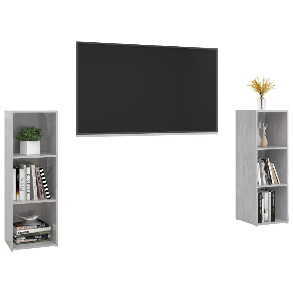 Mobili TV 2 pz Grigio Cemento 107x35x37 cm in Legno Multistrato - homemem39