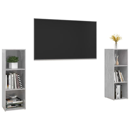 Mobili TV 2 pz Grigio Cemento 107x35x37 cm in Legno Multistrato - homemem39