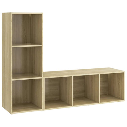 Mobili TV 2 pz Rovere Sonoma 107x35x37 cm in Legno Multistrato - homemem39