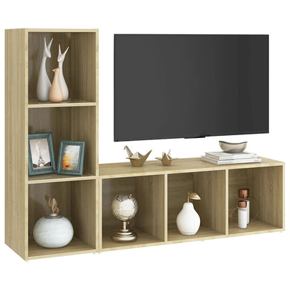 Mobili TV 2 pz Rovere Sonoma 107x35x37 cm in Legno Multistrato - homemem39