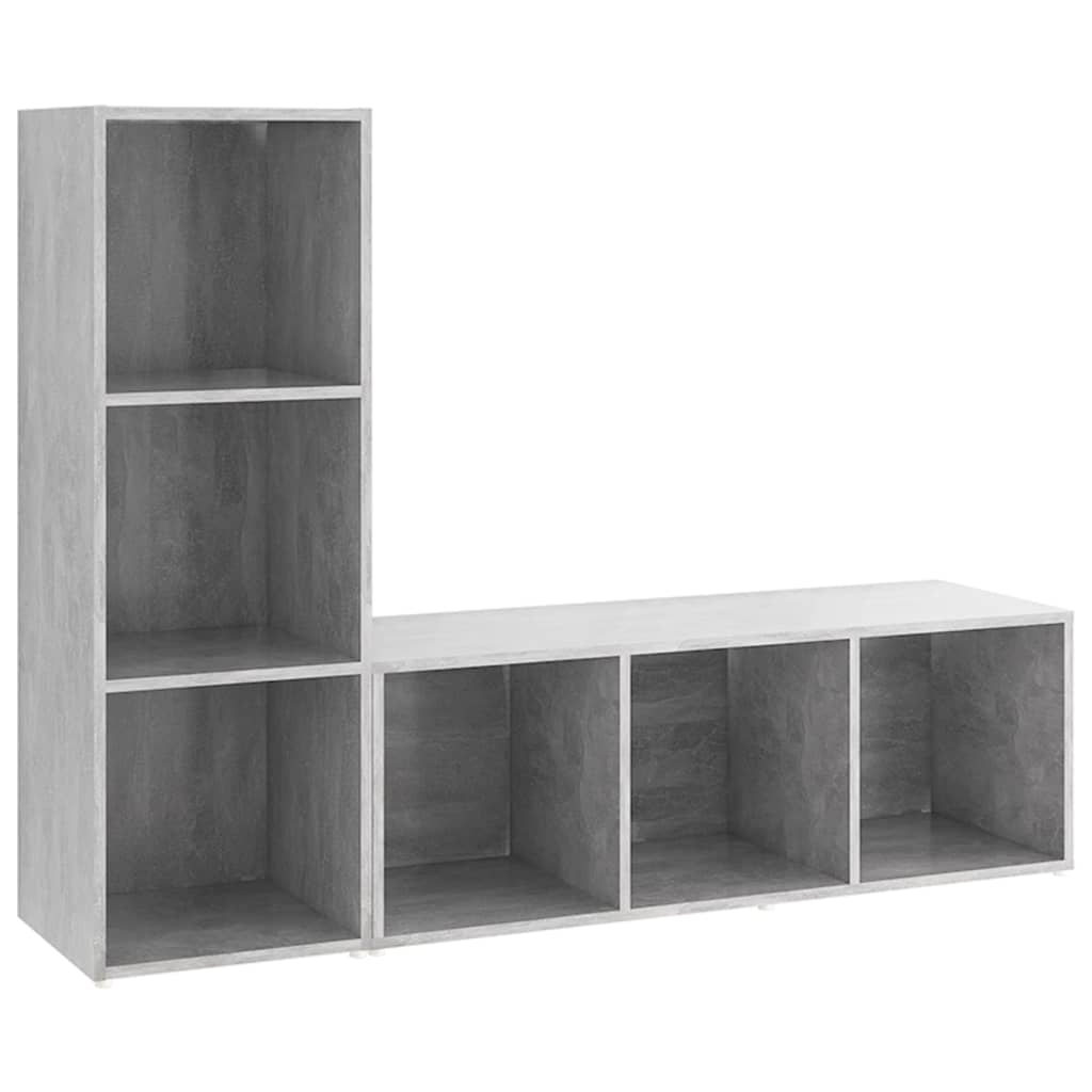 Mobili TV 2 pz Grigio Cemento 107x35x37 cm in Legno Multistrato - homemem39