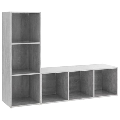 Mobili TV 2 pz Grigio Cemento 107x35x37 cm in Legno Multistrato - homemem39