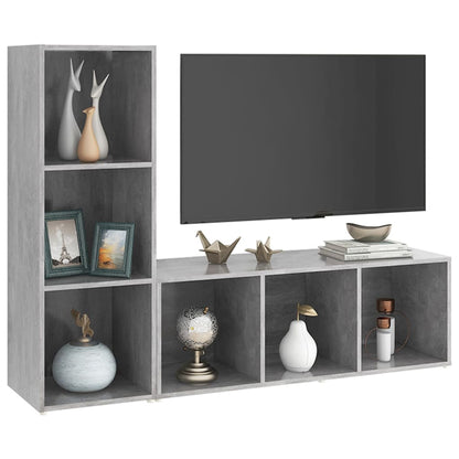 Mobili TV 2 pz Grigio Cemento 107x35x37 cm in Legno Multistrato - homemem39