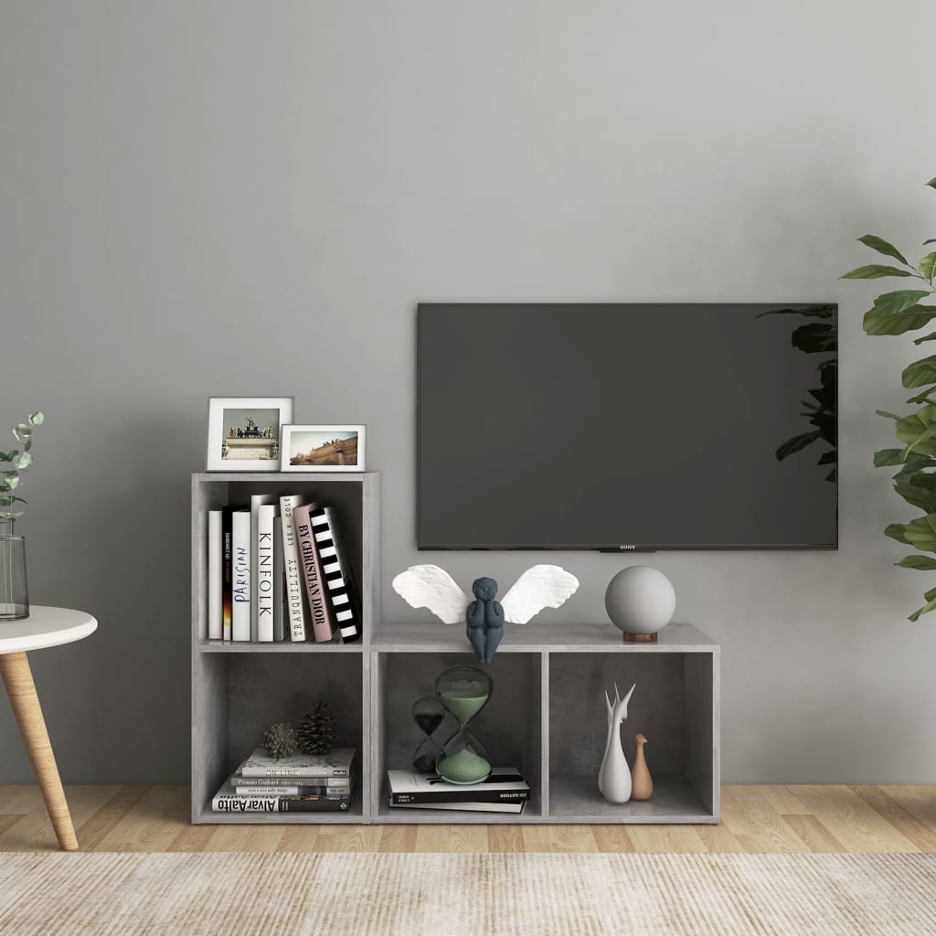 Mobili TV 2 pz Grigio Cemento 72x35x36,5cm in Legno Multistrato - homemem39