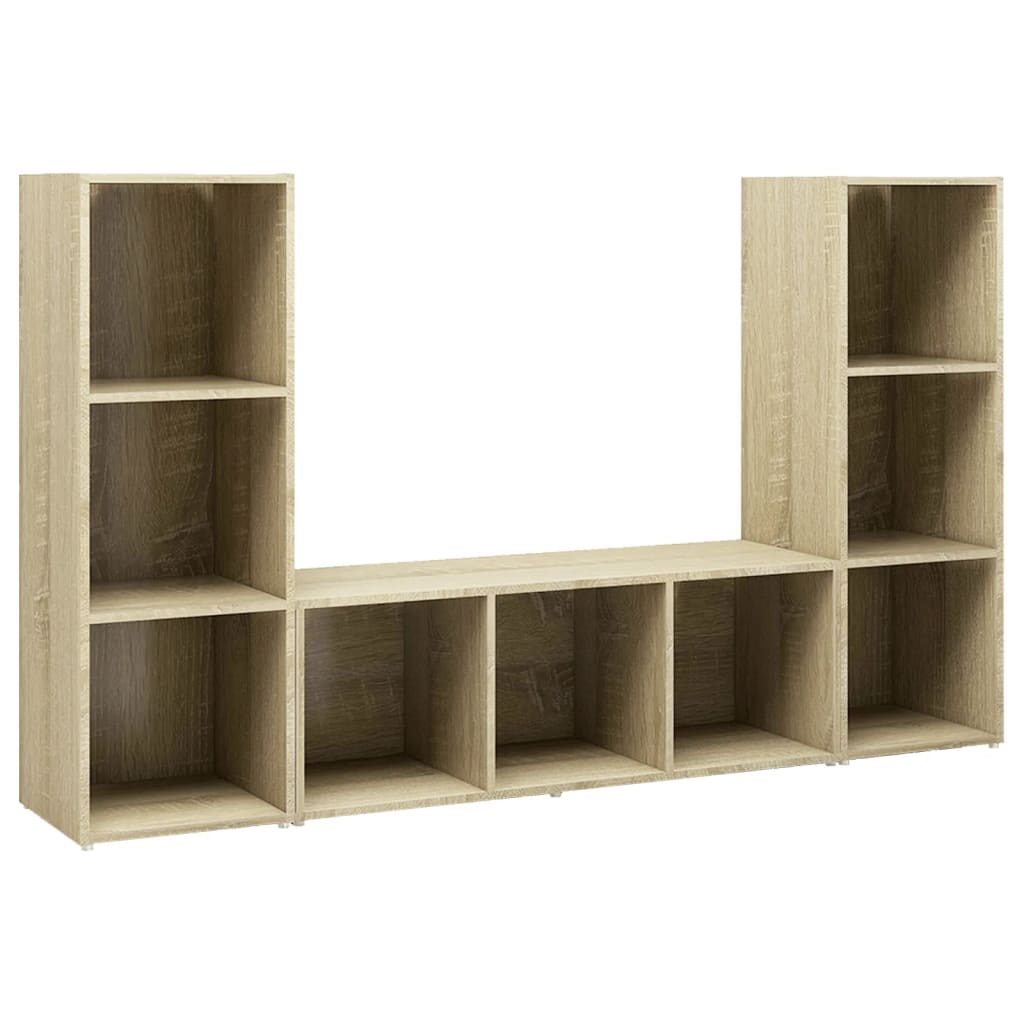 Mobili TV 3 pz Rovere Sonoma 107x35x37 cm in Legno Multistrato - homemem39