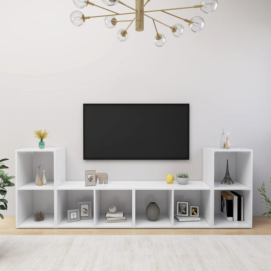 Mobili Porta TV 4 pz Bianco 72x35x36,5 cm in Legno Multistrato - homemem39
