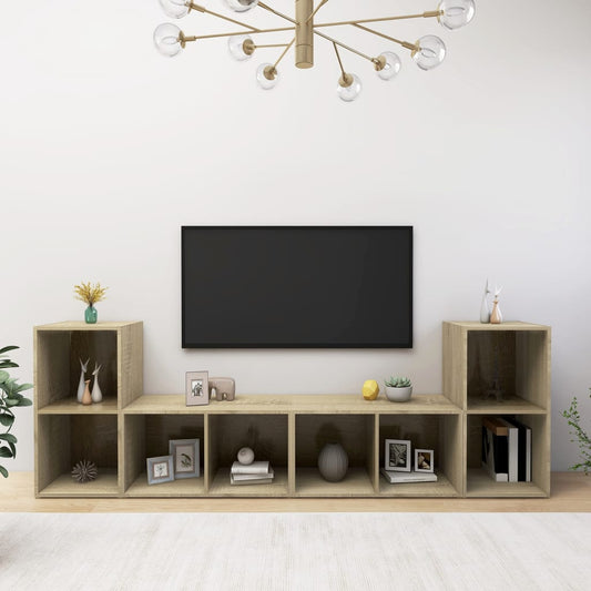 Mobili TV 4 pz Rovere Sonoma 72x35x36,5 cm in Legno Multistrato - homemem39