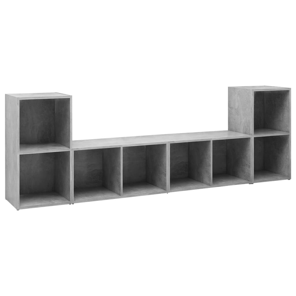 Mobili TV 4 pz Grigio Cemento 72x35x36,5cm in Legno Multistrato - homemem39