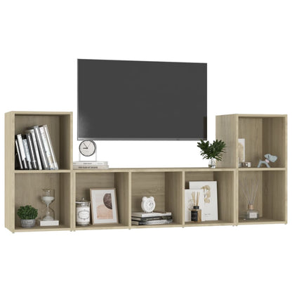 Set Mobile TV 3 pz Rovere Sonoma in Legno Multistrato - homemem39